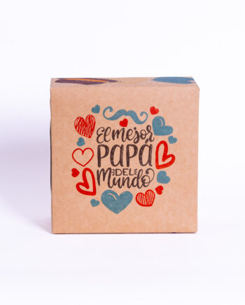 Caja cartulina "Día del padre" 22x22x11cm kraft