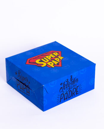 Caja cartulina "Super Papá" 22x22x11cm impresa