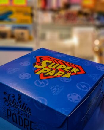 Caja cartulina "Super Papá" 22x22x11cm impresa