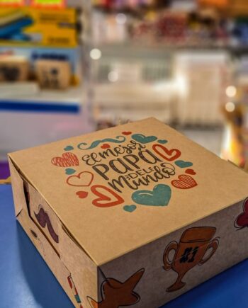 Caja cartulina "Día del padre" 22x22x11cm kraft