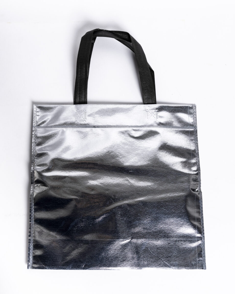 Bolsas de tela metalizada 30x30 con asas