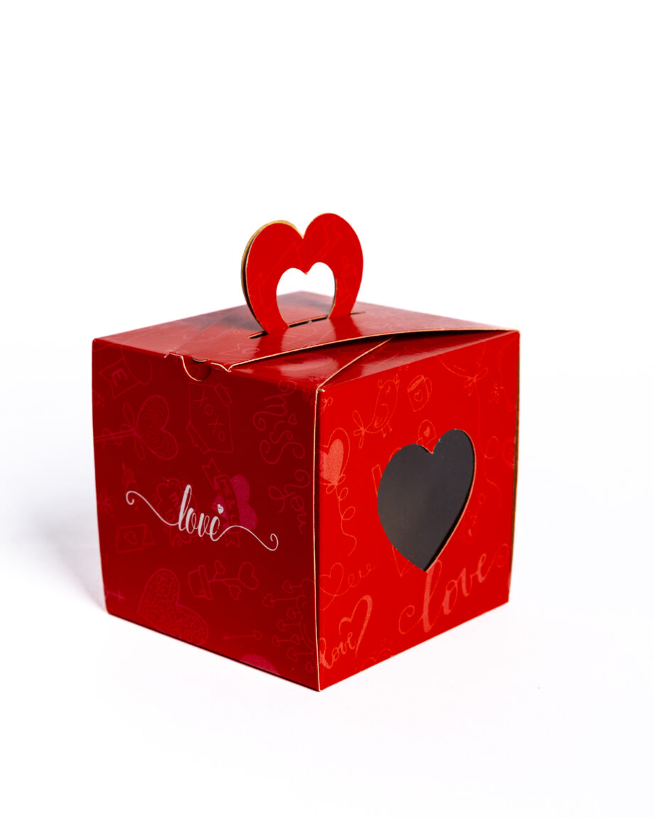 Caja minicubo corazón 10,5x10,5cm