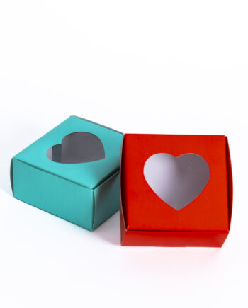 Caja corazón para minicookie 10,5x10,5x5cm color
