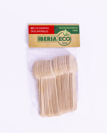 Cucharas Sundae de madera x25unid