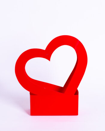 Canasta corazón rojo