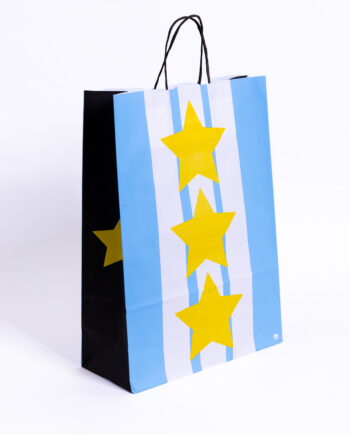 Bolsa de cartón Argentina Tres Estrellas 30x12x41cm