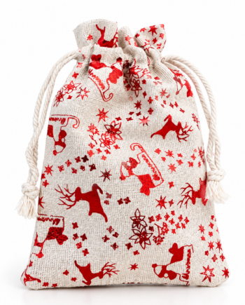 Bolsa arpillera navidad 10x15cm x10unid